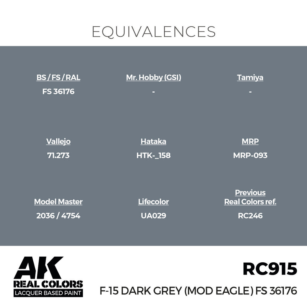 AK Interactive RC915 Real Colors F-15 Dark Grey (MOD EAGLE) FS 36176 17ml