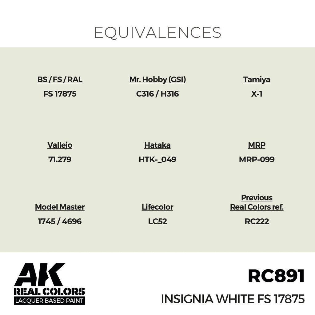 AK Interactive RC891 Real Colors Insignia White FS 17875 17ml