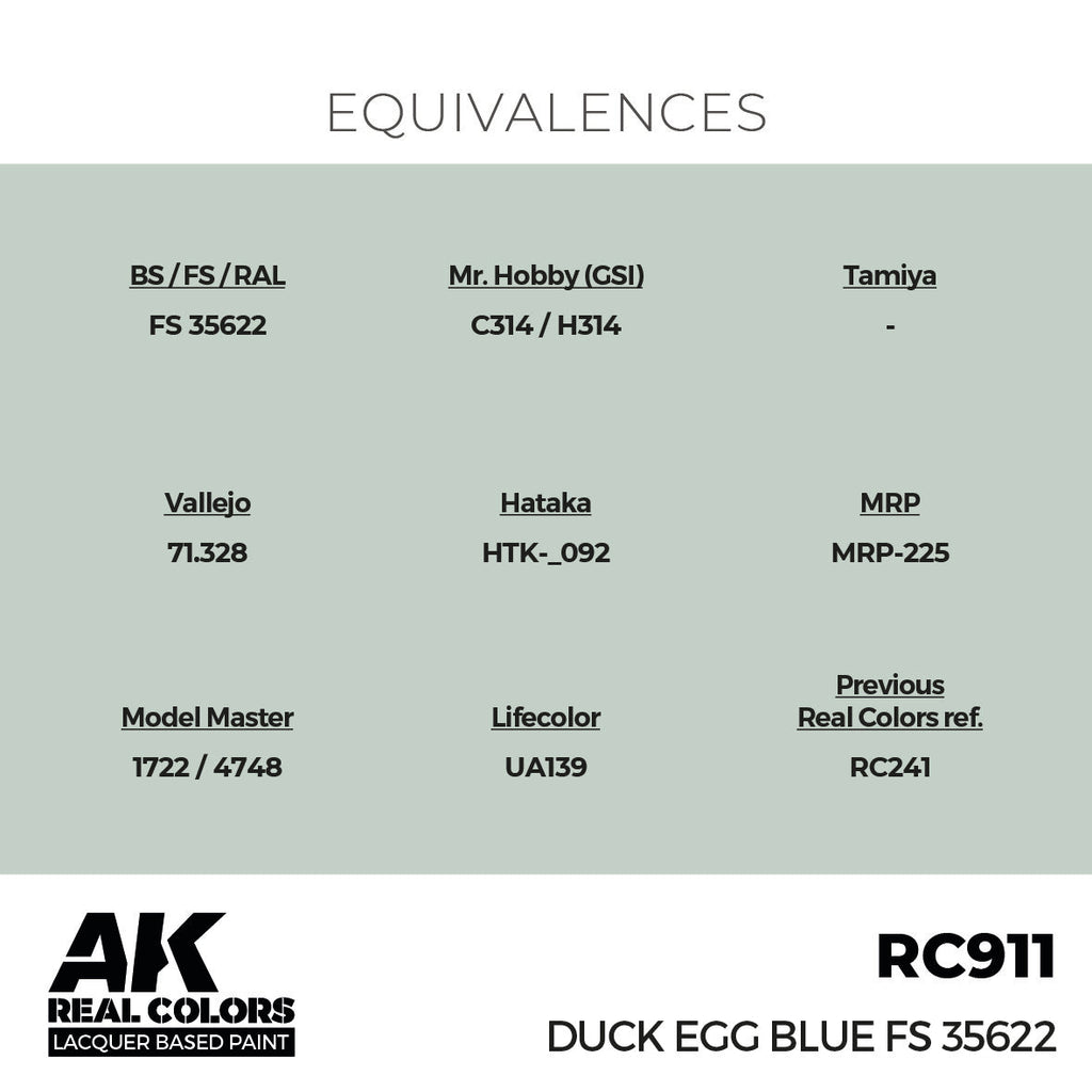 AK Interactive RC911 Real Colors Duck Egg Blue FS 35622 17ml